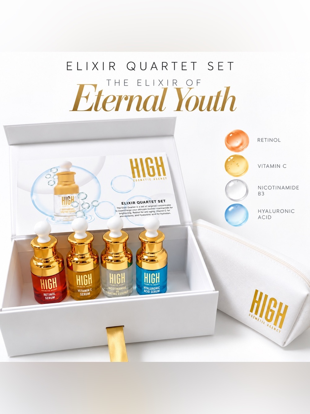 HIGH COSMETIC AGENCY Elixir Quartet Booster Set - 4- Piece Face Serum Kit